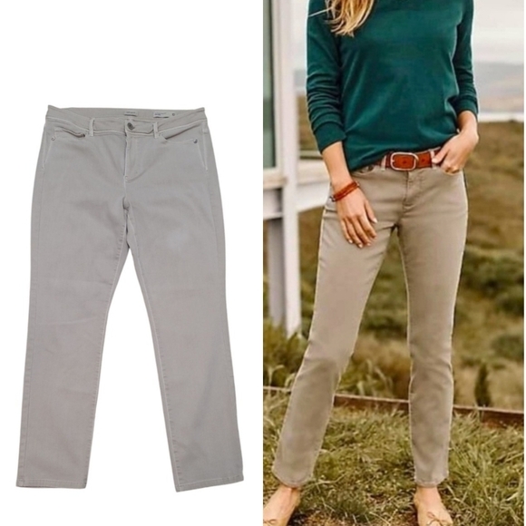J Jill Denim Authentic Fit Slim Ankle Jeans Taupe Size 10 - Picture 1 of 16